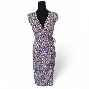 J. Crew Fabrizia Ditsy Floral Midi Wrap Dress Size XS
